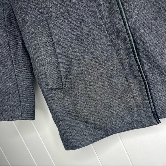 Theory Testro Leather Trim Wool Coat - Picture 5 of 7